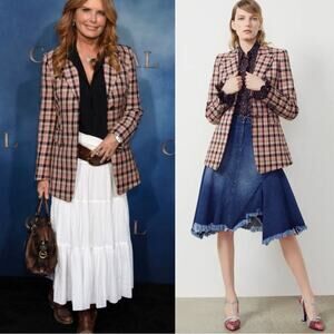 NWT NEW Michael Kors Two-Button Bold Plaid Wool Blazer